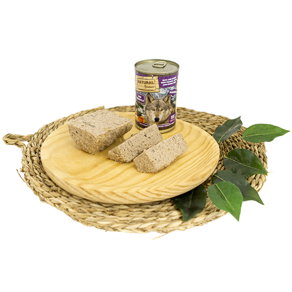 Duck Rabbit Tomato Apple & Fennel Seed Recipe Hypoallergenic Complete Wet Dog Food Natural Greatness - 6x 400g