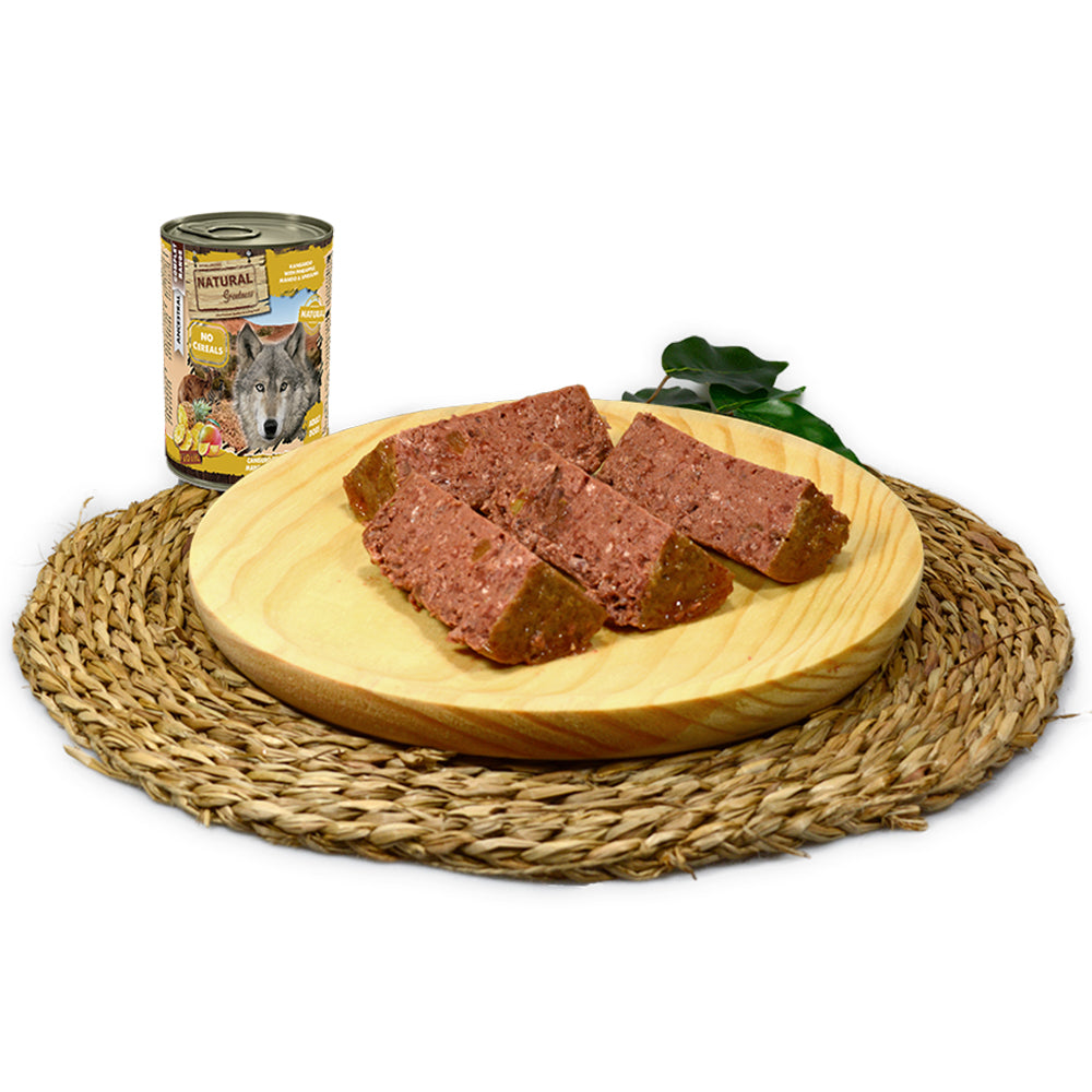 Kangaroo Pineapple Mango & Spirulina Recipe Hypoallergenic Complete Wet Dog Food Natural Greatness - 6x 400g