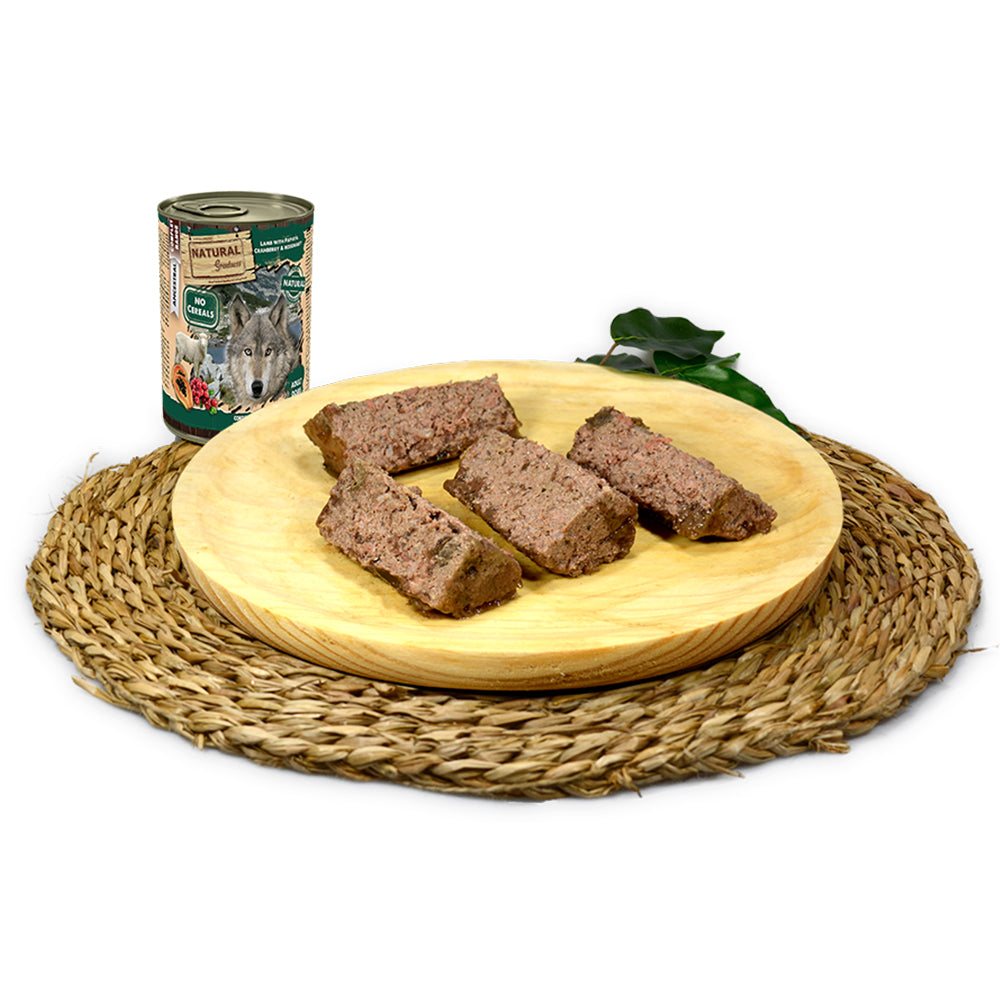 Lamb Papaya Cranberry & Rosemary Recipe Hypoallergenic Complete Wet Dog Food Natural Greatness - 6x 400g