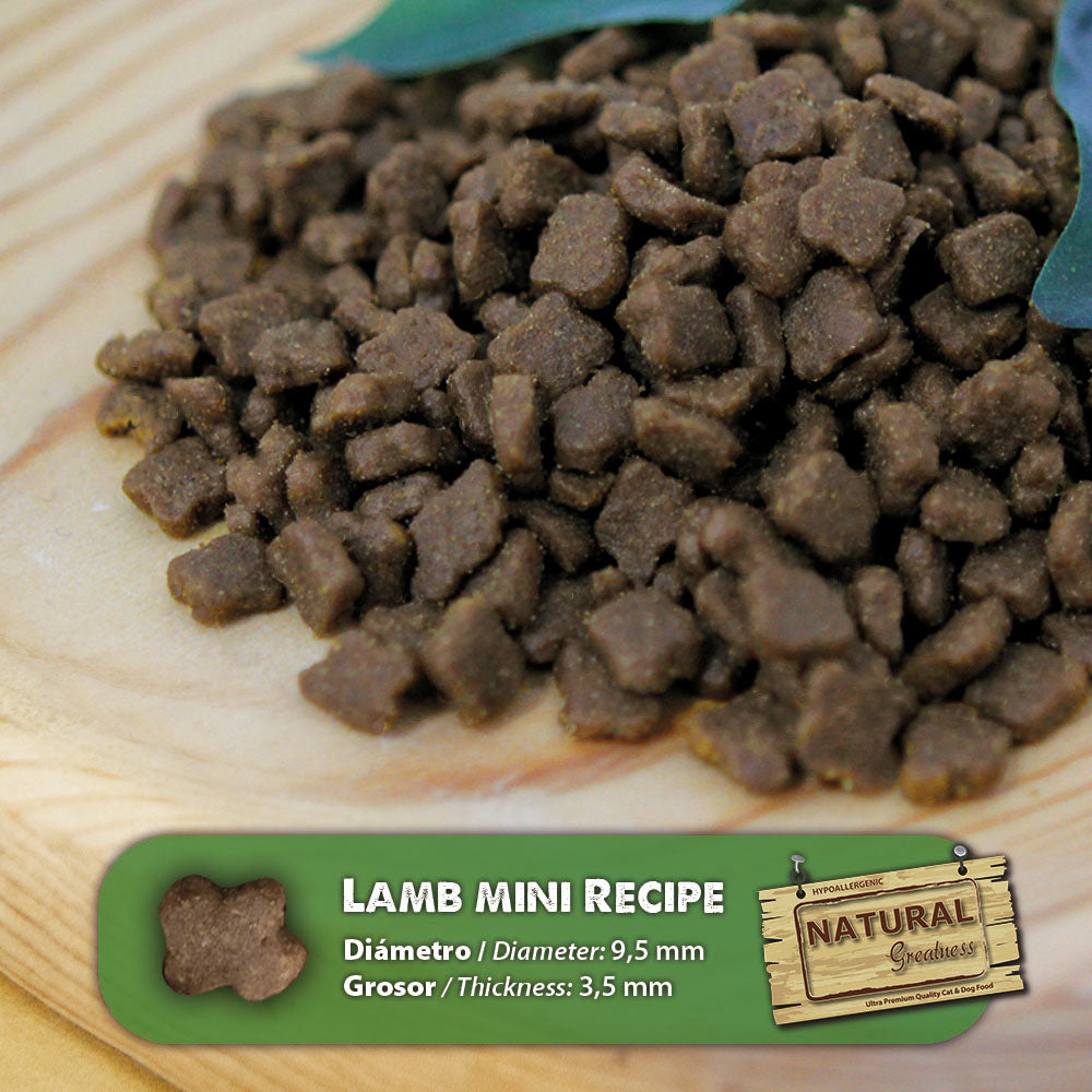 Lamb Recipe Sensitive Digestion Hypoallergenic Complete Small Breed Dry Dog Food Natural Greatness - 2kg