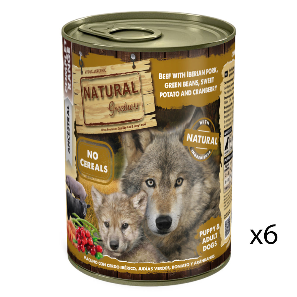 Beef And Pork Puppies And Adult Dogs Recipe Hypoallergenic Wet Dog Food - 6x 400g - product image