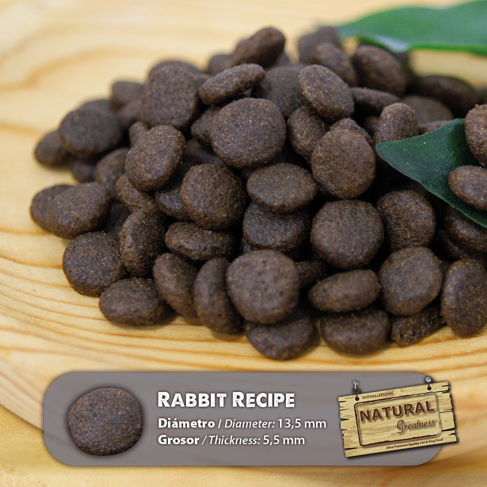 Rabbit Recipe Low Fat Hypoallergenic Complete Dry Dog Food Natural Greatness - 10kg