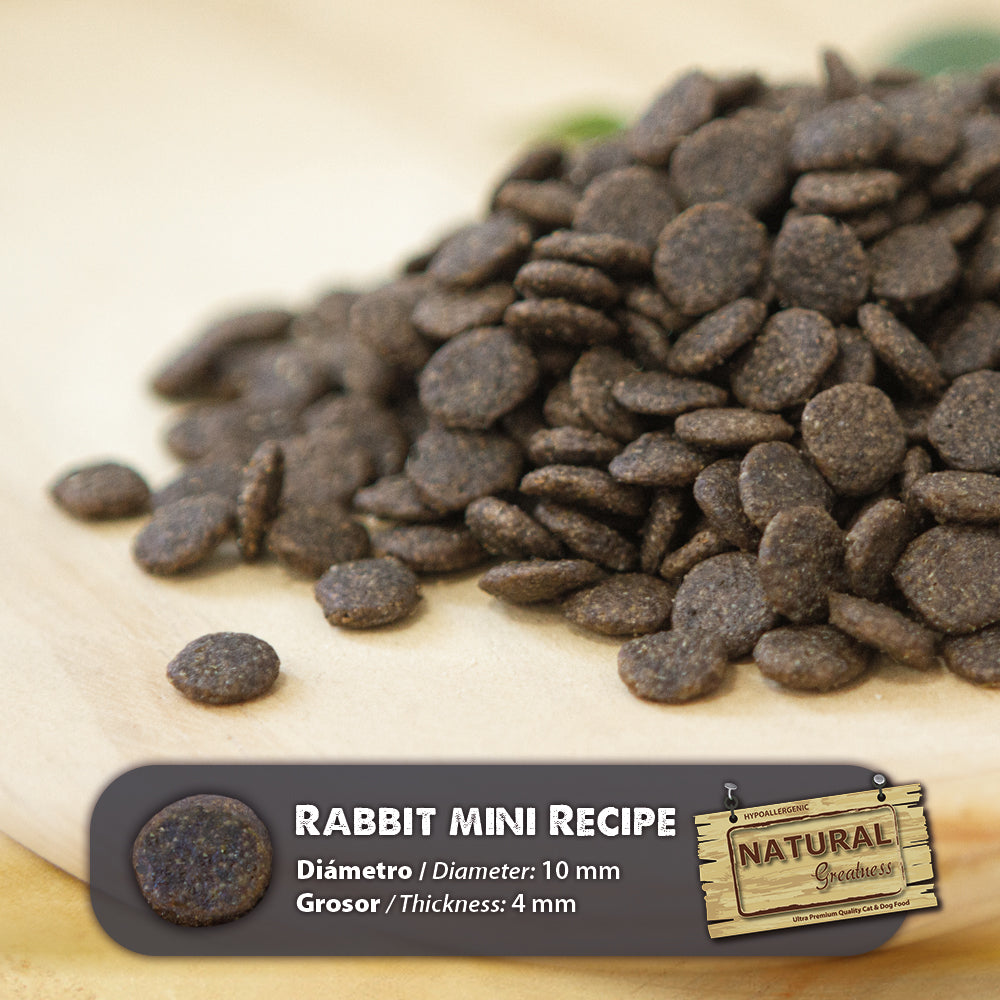 Rabbit Recipe Low Fat Hypoallergenic Complete Small Breed Dry Dog Food Natural Greatness - 6kg