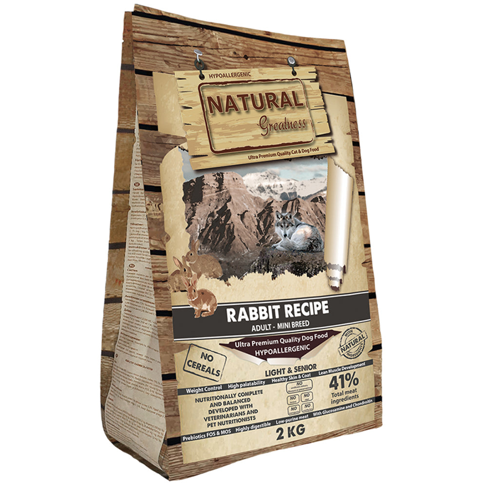 Rabbit Recipe Small And Senior Dogs Monoprotein Hypoallergenic Dry Dog Food - 2kg - product image