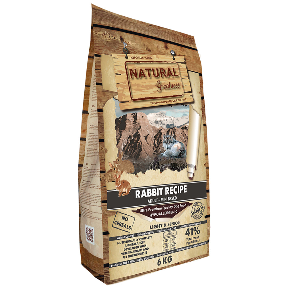 Rabbit Recipe Small And Senior Dogs Monoprotein Hypoallergenic Dry Dog Food - 6kg - product image