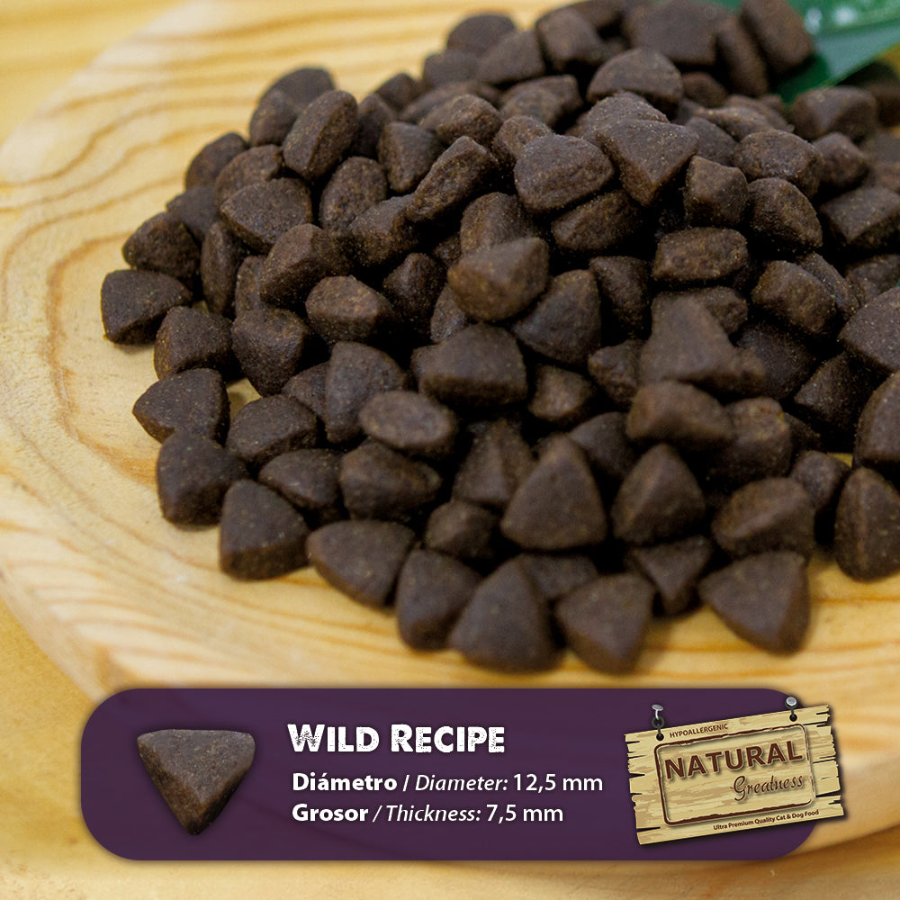 Wild Recipe Highly Active Hypoallergenic Complete Dry Dog Food Natural Greatness - 2kg