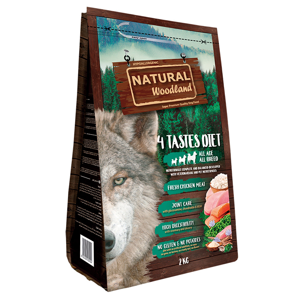 Natural Woodland 4 Tastes Diet Recipe Hypoallergenic Dry Dog Food - 2kg - product image