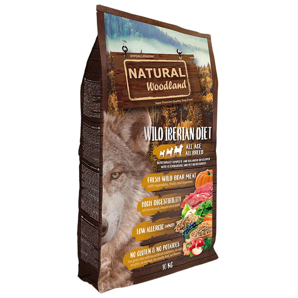 Natural Woodland Wild Iberian Diet Recipe Hypoallergenic Dry Dog Food - 10kg - product image