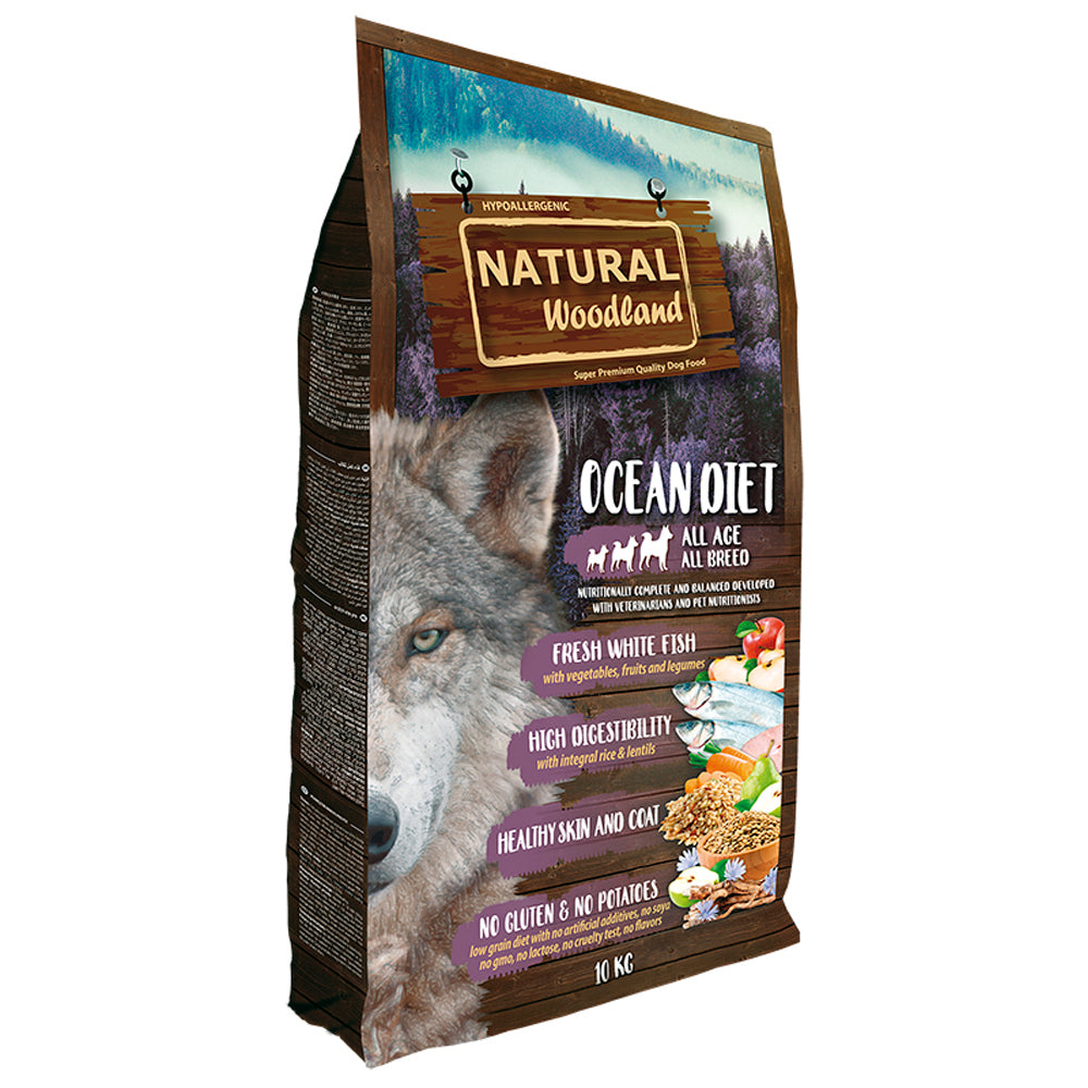 Natural Woodland Ocean Diet Recipe Hypoallergenic Dry Dog Food - 10kg - product image